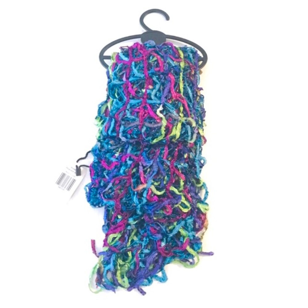 Peacock Ribbon Scarf NWT!  Very Vibrant Colors!!